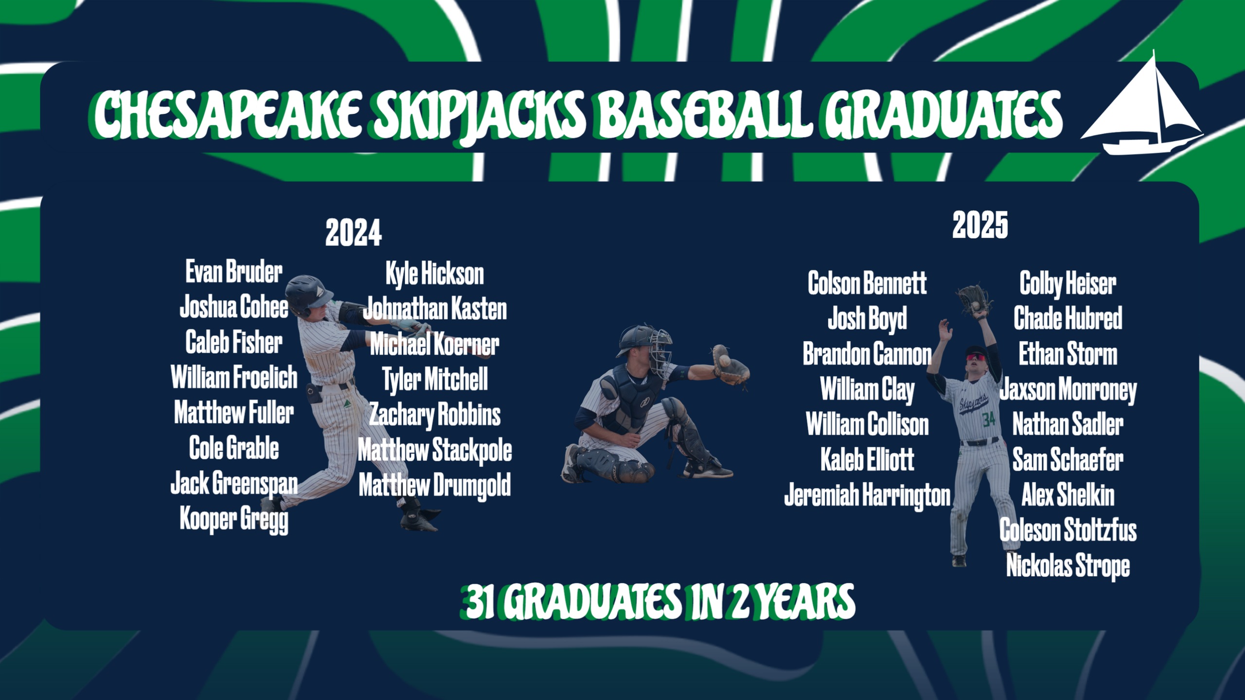 31 Baseball players have graduated in the past two years